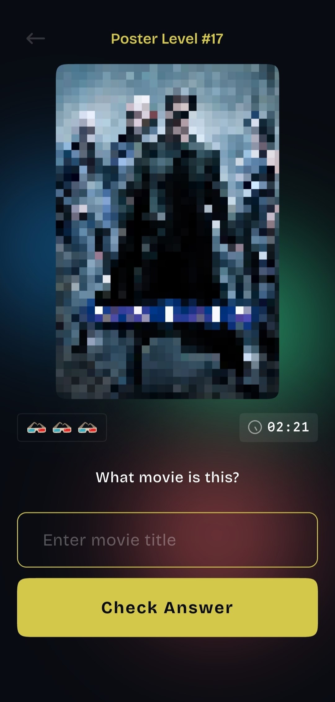 Poster Level Game screen